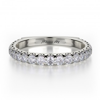 MICHAEL M 18k White Gold Wedding Band R655SB-18W