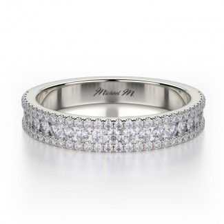MICHAEL M 18k White Gold Wedding Band R396BS-18W