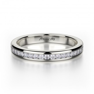 MICHAEL M 18k White Gold Wedding Band R461SB-18W