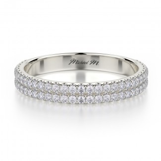 MICHAEL M 18k White Gold Wedding Band R688B-18W