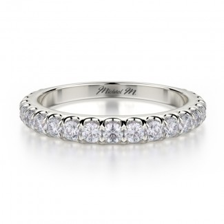 MICHAEL M 18k White Gold Wedding Band R693B-18W