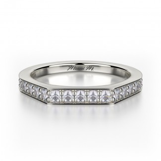 MICHAEL M 18k White Gold Wedding Band R697B-18W