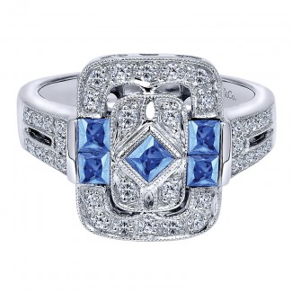 Ladies' Ring 14k White Gold Victorian Fashion