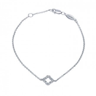 14k White Gold Diamond Chain Bracelet