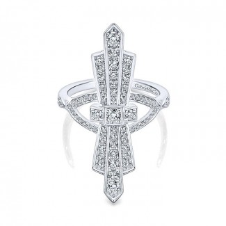 14k White Gold Diamond Fashion Ladies' Ring