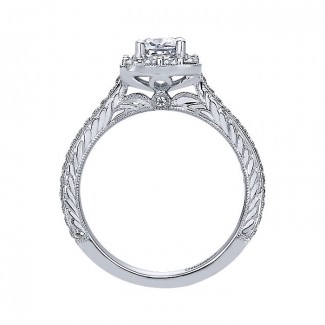 14k White Gold Diamond Halo Engagement Ring ER9524W44JJ
