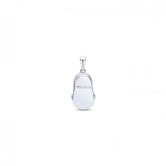 14k White Gold Diamond Pink Sapphire Charm Pendant