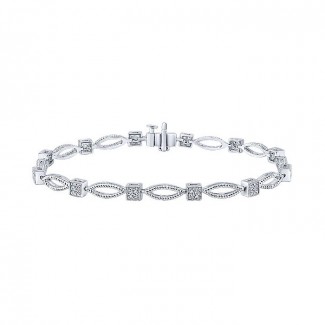 14k White Gold Diamond Tennis Bracelet