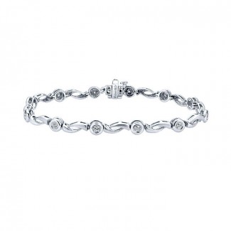 14k White Gold Diamond Tennis Bracelet