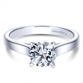 Engagement Ring 14k White Gold Solitaire