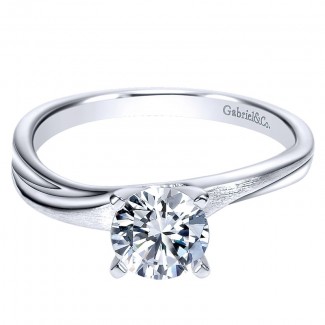 Engagement Ring 14k White Gold Solitaire