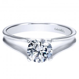 Engagement Ring 14k White Gold Solitaire