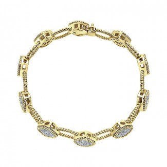 14k Yellow Gold Diamond Tennis Bracelet