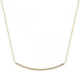 14k Yellow Gold Diamond Bar Necklace