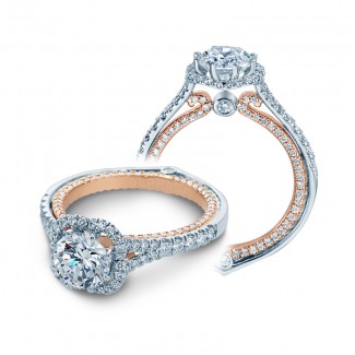 Verragio Three Stone Pave Twist Diamond Engagement Ring