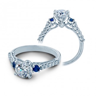 Verragio Three Stone Sapphire & Diamond Engagement Ring
