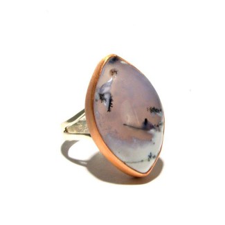 Mixed Metal Dendritic Opal Ring