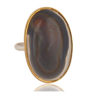 Solar Ice Agate Ring In Mixed Metal