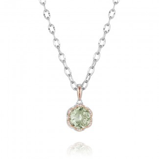 Tacori Seafoam Mint Pave Pink Crescent Pendant