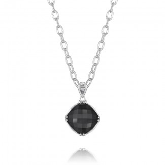Cushion Cut Gem Pendant featuring Black Onyx