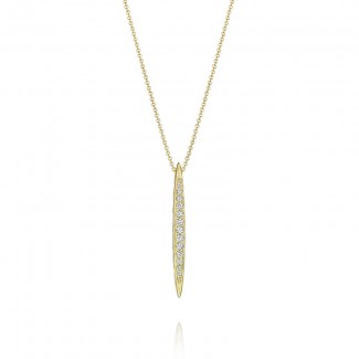 Pavé Surfboard Pendant in Yellow Gold