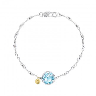 Crescent Gemstone Bracelet featuring Sky Blue Topaz