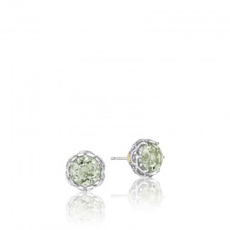 Crescent Crown Studs featuring Prasiolite Quartz