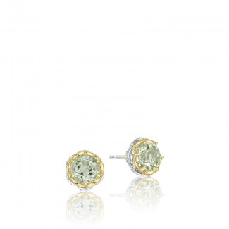 Crescent Crown Studs featuring Prasiolite Quartz se105y12