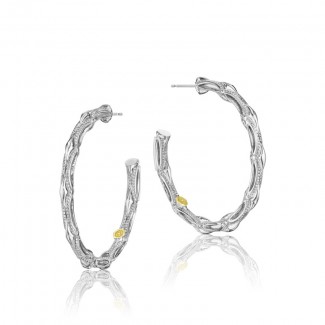 Tacori Classic Rock Bold Silver Crescent Hoop Earring