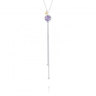 Petite Lariat Necklace featuring Amethyst