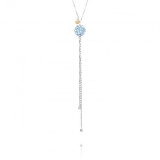 Petite Lariat Necklace featuring Sky Blue Topaz