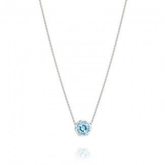 Crescent Station Necklace featuring Sky Blue Topaz