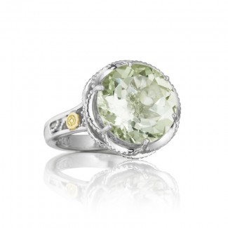Crescent Gem Ring featuring Prasiolite Quartz