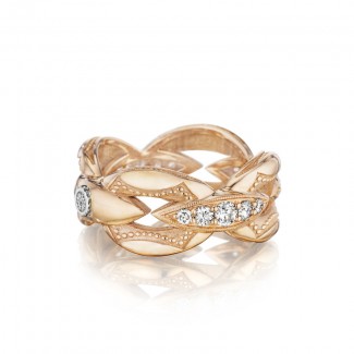 Pavé Bold Crescent Links Ring in Silver sr186p