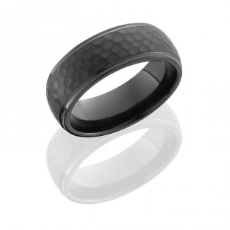 Lashbrook Zirconium 9mm Domed Band With Grooved Edges Z9DGE