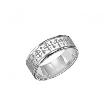 Triton 8mm White Tungsten Carbide Comfort Fit Band 11-4158-G