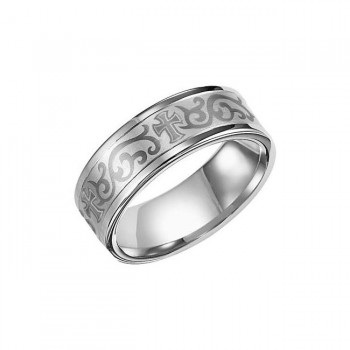 Triton 8mm White Tungsten Carbide Comfort Fit Band 11-01-4159