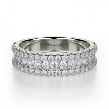 MICHAEL M 18k White Gold Wedding Band R396B-18W