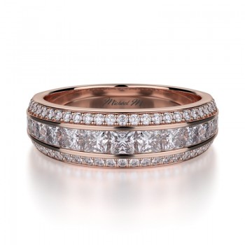 MICHAEL M 18k Rose Gold Wedding Band R401B-18R