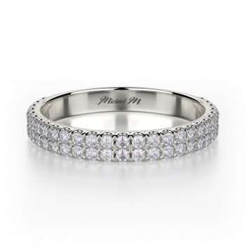MICHAEL M 18k White Gold Wedding Band R483B-18W