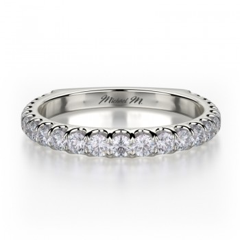 MICHAEL M 18k White Gold Wedding Band R655SB-18W