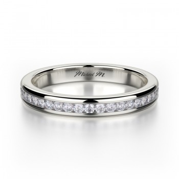 MICHAEL M 18k White Gold Wedding Band R461SB-18W