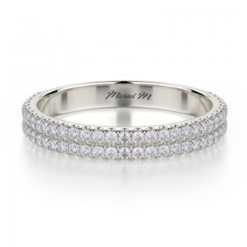 MICHAEL M 18k White Gold Wedding Band R688B-18W