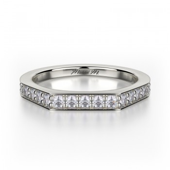 MICHAEL M 18k White Gold Wedding Band R697B-18W