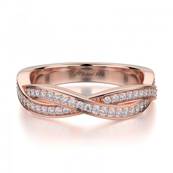 MICHAEL M 18k Rose Gold Wedding Band R709B-18R