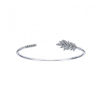 Gaby Bangle 925 Silver Nature Inspired White Sapphire