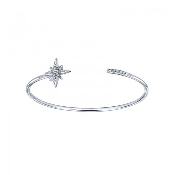 Gaby Bangle 925 Silver White Sapphire Starburst