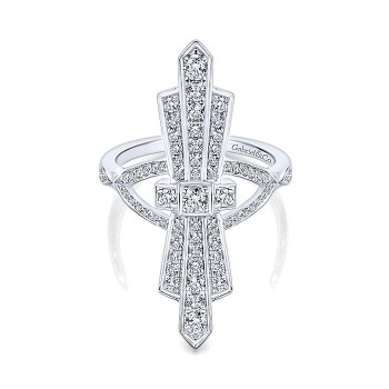 14k White Gold Diamond Fashion Ladies' Ring