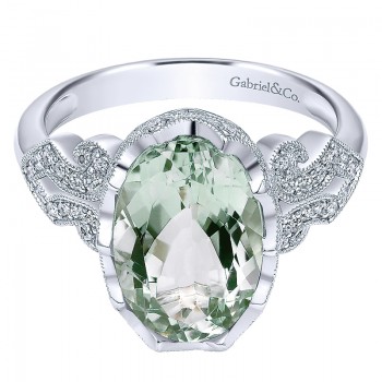 Ladies' Ring 14k White Gold Victorian Fashion