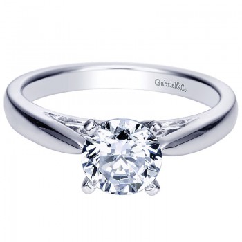 Engagement Ring 14k White Gold Solitaire